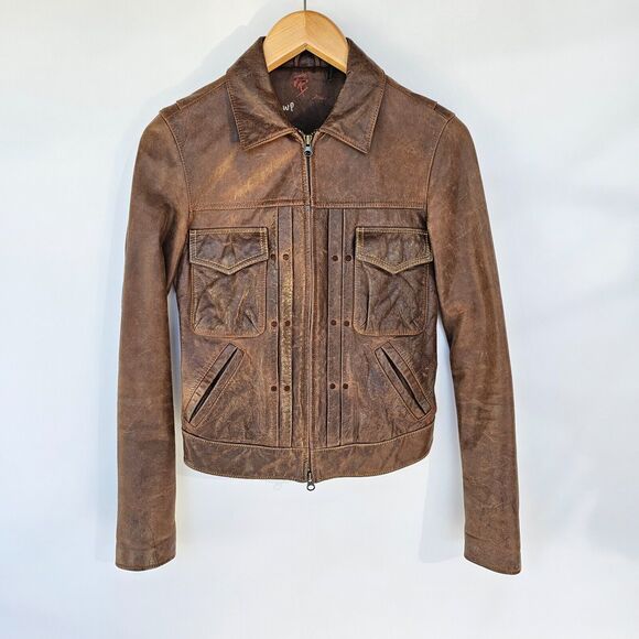 FRX Jeans Leather Jacket - Picture 1 of 6